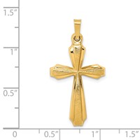 14K Textured and Polished Passion Cross Pendant view 3