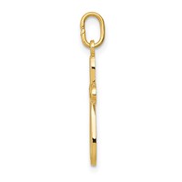 14K Yellow Gold Polished Small Ribbon Cross Pendant view 2