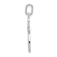 14K White Gold Polished Small Ribbon Cross Pendant view 2