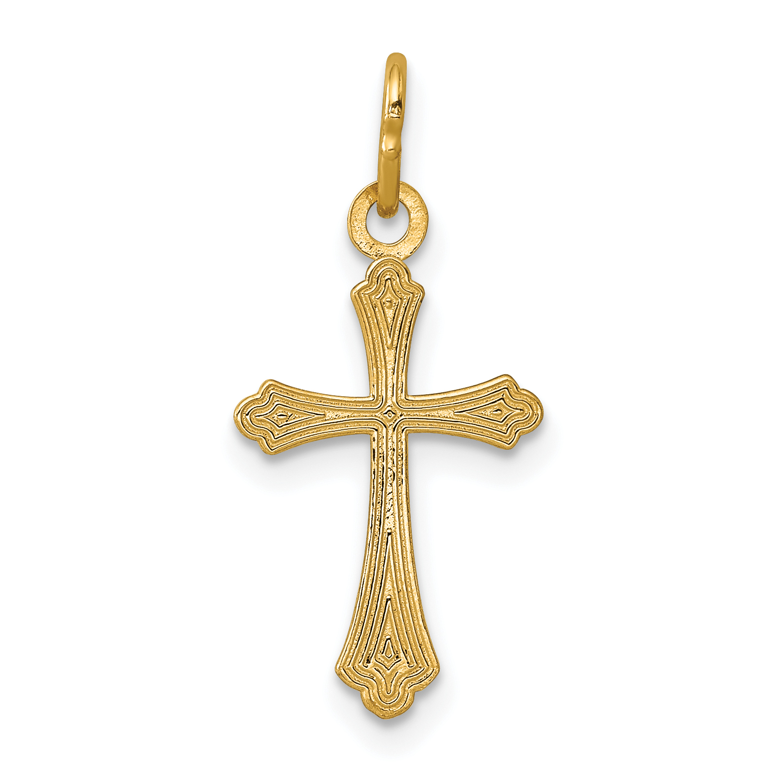 14K Yellow newest Gold Polished Stamping Cross Pendant