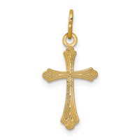 14K Gold Polished Small Cross Pendant view 4