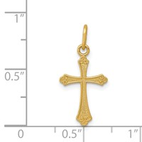 14K Gold Polished Small Cross Pendant view 3