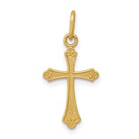 14K Gold Polished Small Cross Pendant view 1
