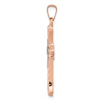 14K Two-Tone Fleur De Lis Cross Pendant view 2