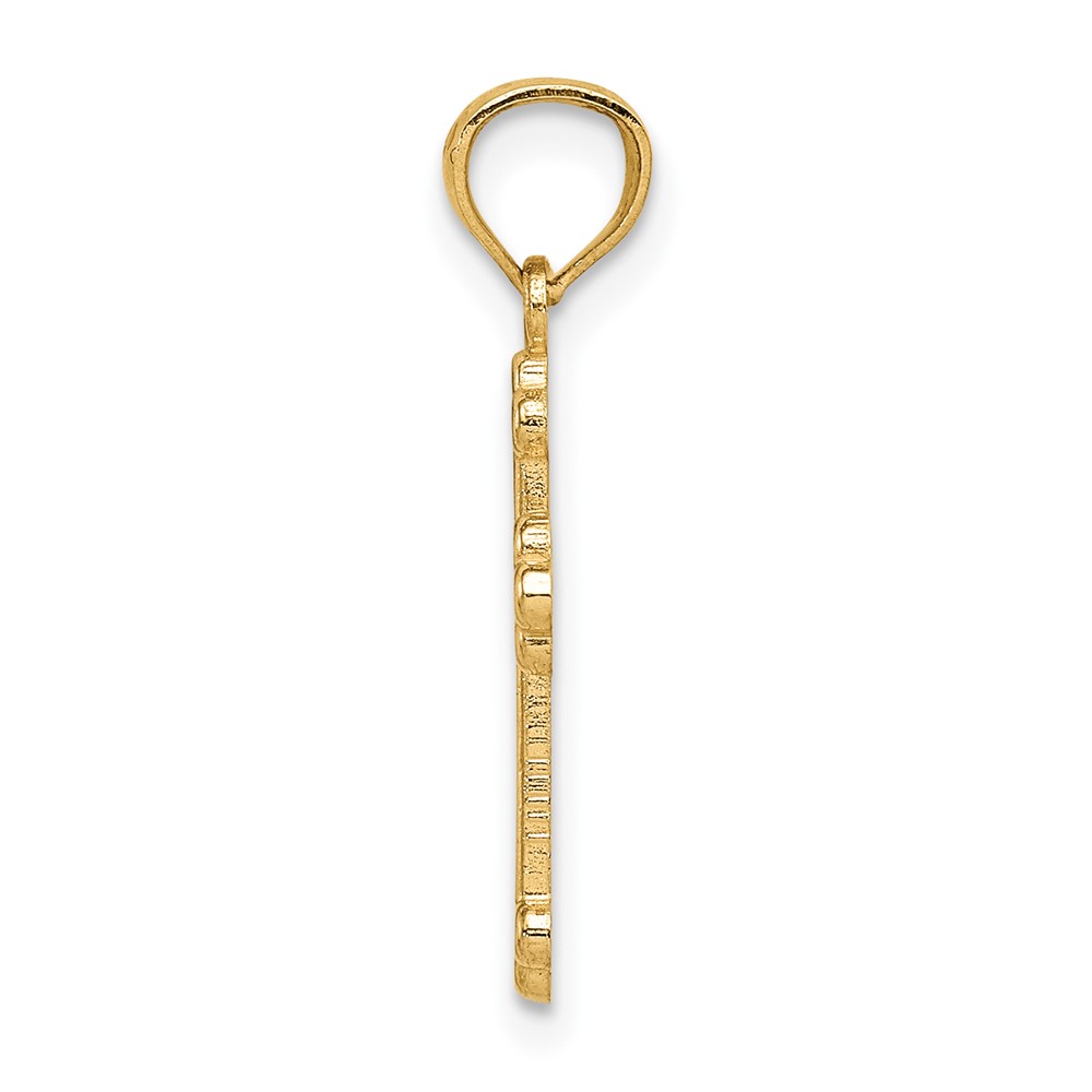 14k Gold Polished Small Budded Cross (XR1465)