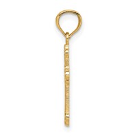 14K Yellow Gold Gold Polished Small Budded Cross Charm view 2
