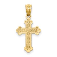 14K Yellow Gold Gold Polished Small Budded Cross Charm view 4