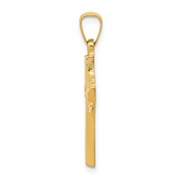 14K Yellow Gold Polished Celtic Iona Cross Pendant view 2