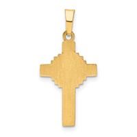 14K Yellow Gold Polished Celtic Iona Cross Pendant view 4