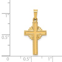 14K Yellow Gold Polished Celtic Iona Cross Pendant view 3