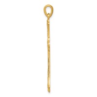 14K Yellow Gold Fleur De Lis Cross Pendant view 2