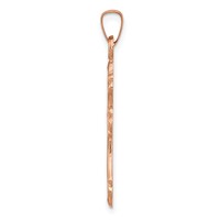 14K Rose Gold Polished Fleur De Lis Cross Pendant view 2