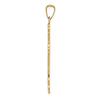 14K Yellow Gold Polished Budded Cross Pendant view 2
