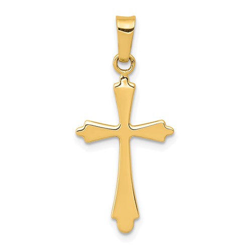 14K Yellow Gold Polished Cross Pendant
