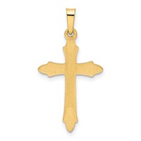 14K Yellow Gold Textured and Polished Passion Cross Pendant view 3
