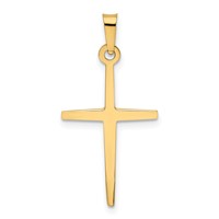 14K Yellow Gold Polished Latin Cross Pendant view 3