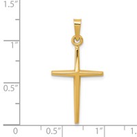 14K Yellow Gold Polished Latin Cross Pendant view 4