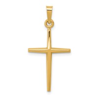 14K Yellow Gold Polished Latin Cross Pendant view 1