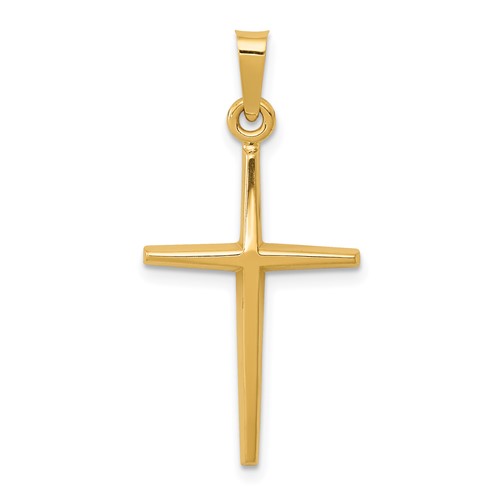 14K Yellow Gold Polished Latin Cross Pendant