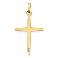 14K Yellow Gold Polished Latin Cross Pendant view 3