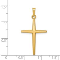 14K Yellow Gold Polished Latin Cross Pendant view 4