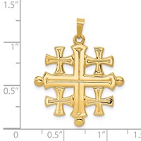 14K Polished Jerusalem Cross Pendant view 4