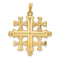 14K Polished Jerusalem Cross Pendant view 1