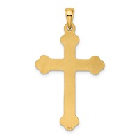 14K Yellow Gold Budded Cross Pendant view 4