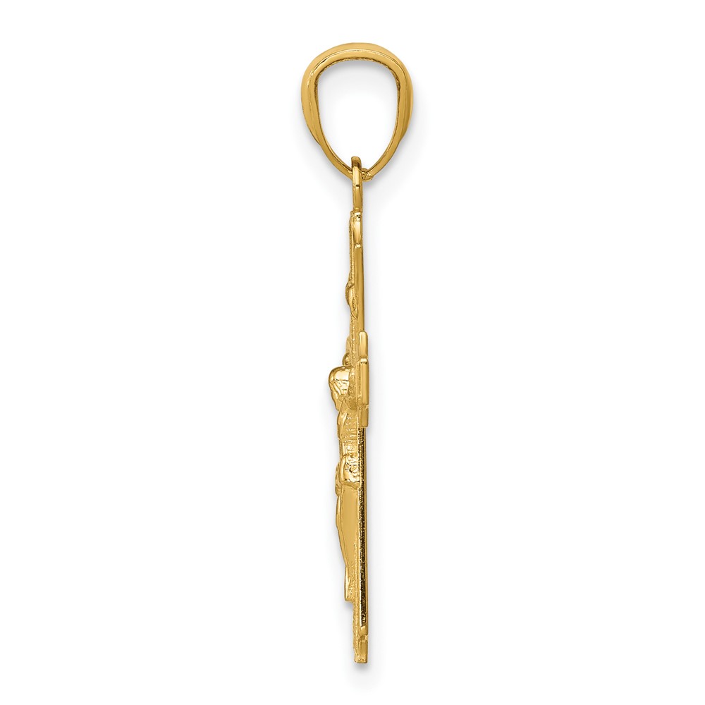 14k Gold Polished Small Passion Crucifix Pendant (XR1493)