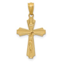 14K Yellow Gold Polished Small Passion Crucifix Pendant view 3