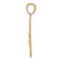 14K Yellow Gold Gold Polished Inri Small Crucifix Pendant view 2