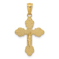 14K Yellow Gold Gold Polished Inri Small Crucifix Pendant view 3