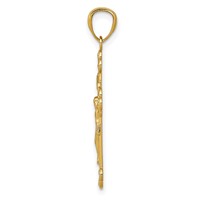 14K Yellow Gold Gold Polished Inri Medium Crucifix Pendant view 2