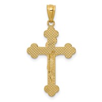 14K Yellow Gold Gold Polished Inri Medium Crucifix Pendant view 3