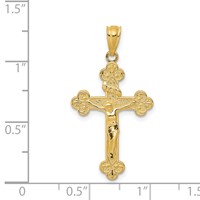14K Yellow Gold Gold Polished Inri Medium Crucifix Pendant view 4