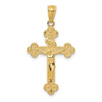 14K Yellow Gold Gold Polished Inri Medium Crucifix Pendant view 1