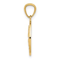 14K Yellow Gold Polished Solid Cut-out Saint Christopher Medal Oval Pendant view 2