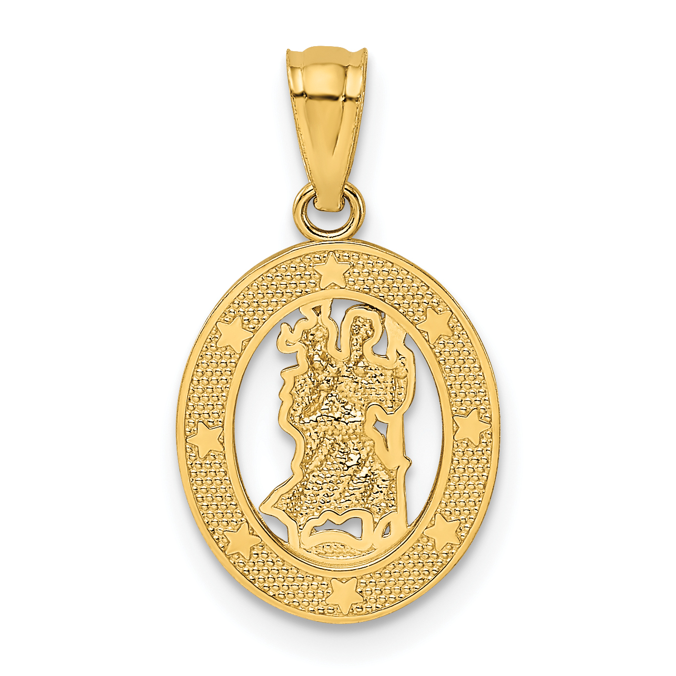 14 Karat Gold Poliert St. Christopher Anhänger XR1499 - Bild 3 von 4