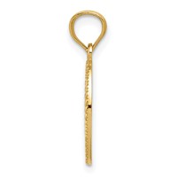 14K Yellow Gold Polished Small Cross Medal Pendant view 2
