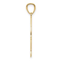 14K Yellow Gold Polished Jesus Fish Pendant view 2