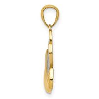 14K and White Rhodium Dove Pendant with Olive Brance view 2