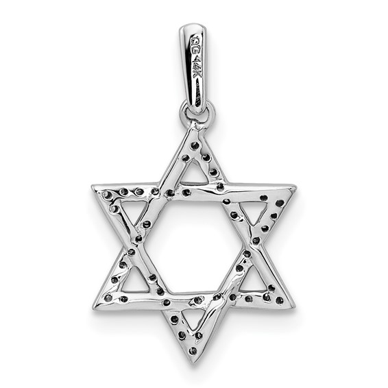 14k White Gold 1/8 carat Diamond Star of David Pendant