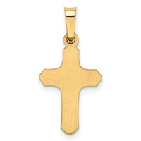 14K Yellow Gold Polished and Textured Cross Pendant view 3