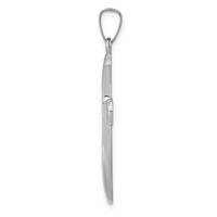 14K White Gold Polished Rounded Cross Pendant view 2