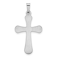 14K White Gold Polished Rounded Cross Pendant view 3