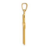 14K Yellow Gold Satin Latin Cross Pendant view 2