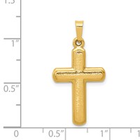 14K Yellow Gold Satin Latin Cross Pendant view 4