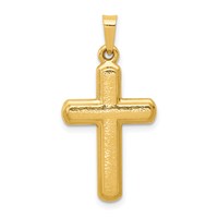 14K Yellow Gold Satin Latin Cross Pendant view 1