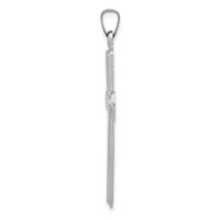 14K White Gold Polished Latin Cross Pendant view 2