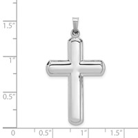 14K White Gold Polished Latin Cross Pendant view 4